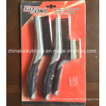 Two Colour Plastic Handle 3 PCS Set Brush (YY-536)